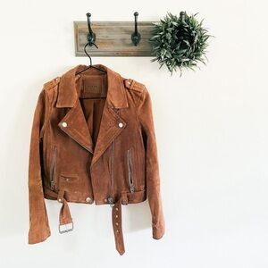 Suede moto jacket